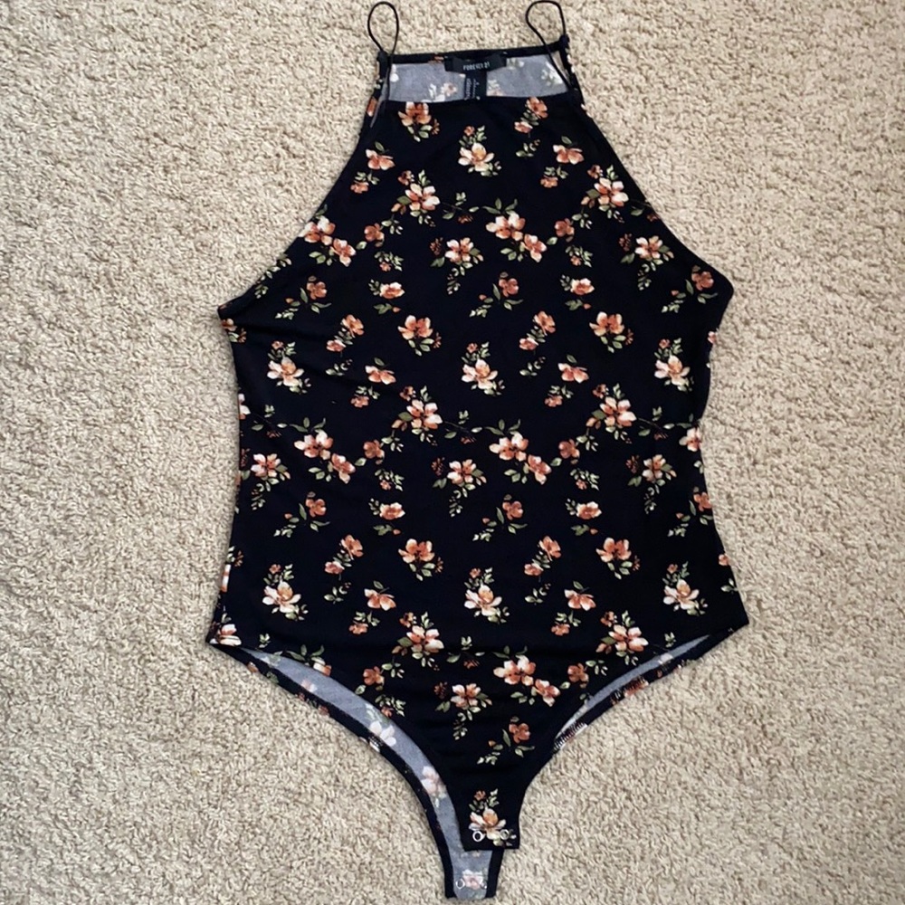 Flower print bodysuit